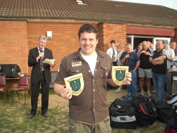 Tiffy collecting the trophies